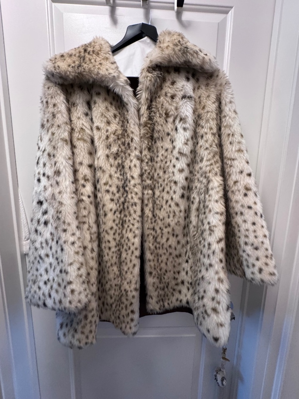 Vintage faux fur animal print coat